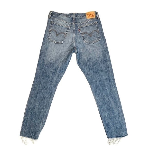 Levi Wedgie Fit Skinny Womens Raw Hem Button Fly Jeans. Blue Size 31. #797 - Picture 6 of 9